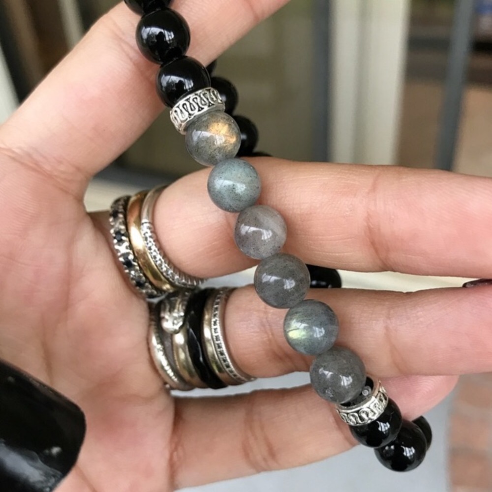 COPY - Men or women labradorite & onyx bracelet - Picture 3 of 7